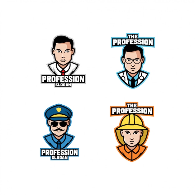 Vector set of profession logo