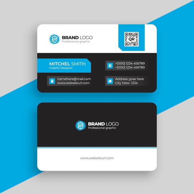 Set of professional business card with abstract design