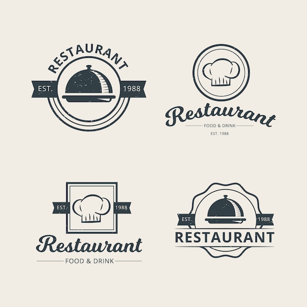 Set of professional restaurant logo template