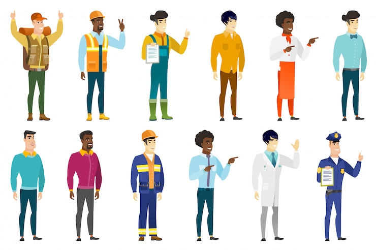 Vector set of professions characters.