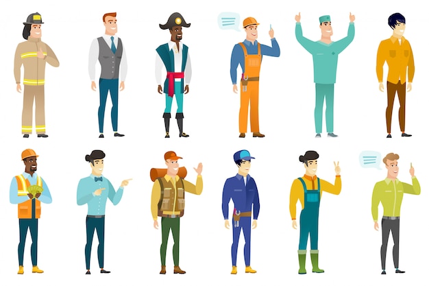 Vector set of professions characters.