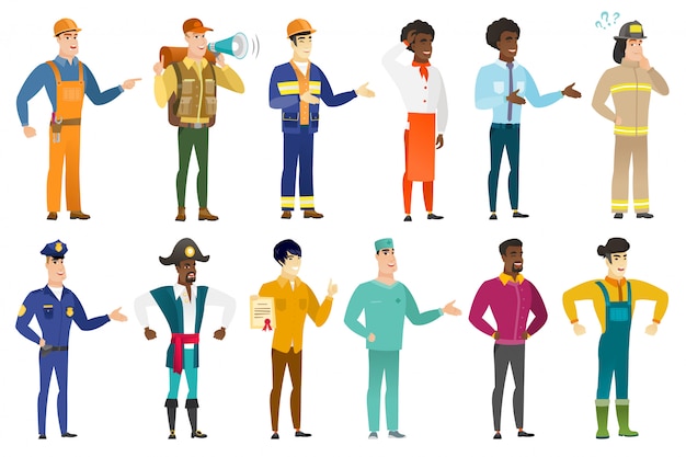 Vector set of professions characters.