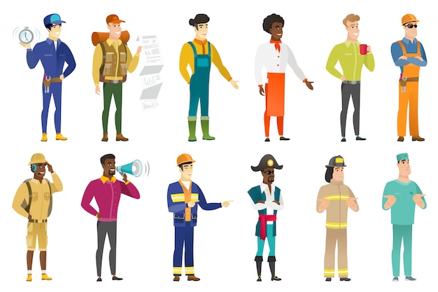 Vector set of professions characters.