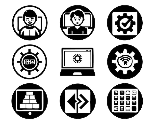 set of programming icon illustration computer code programming software technology internet