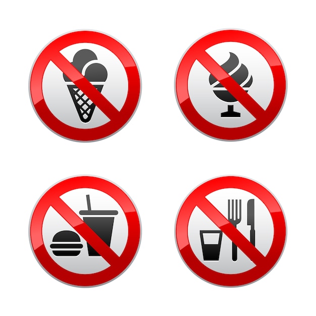 Set prohibited signs - foods