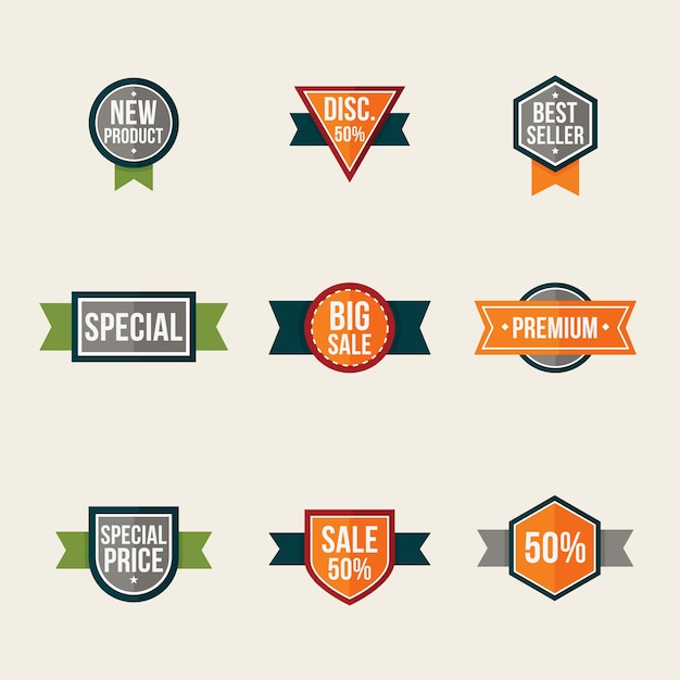 Set of promo labels