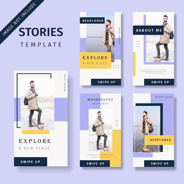 Vector set of promotion social media stories template