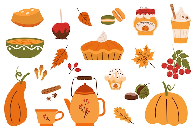 a set of pumpkin dishes for the holiday table autumn holidays using pumpkin spices