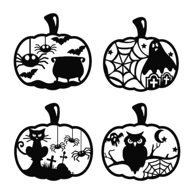 Set of pumpkin halloween cricut files