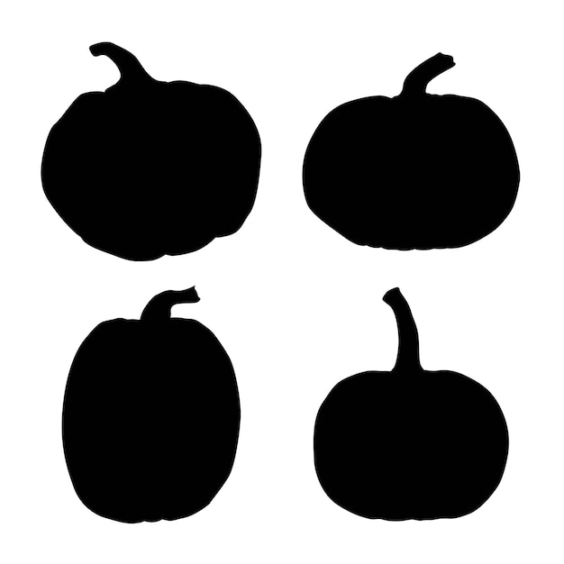 Vector set of pumpkin silhouette vector illustration
