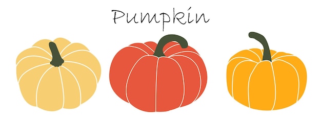 Set of pumpkins. vector illustration in flat style