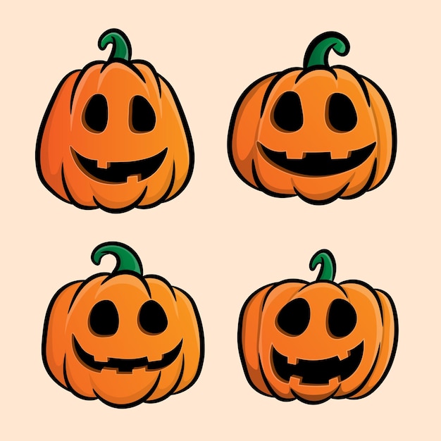 Vector set of pumpkins