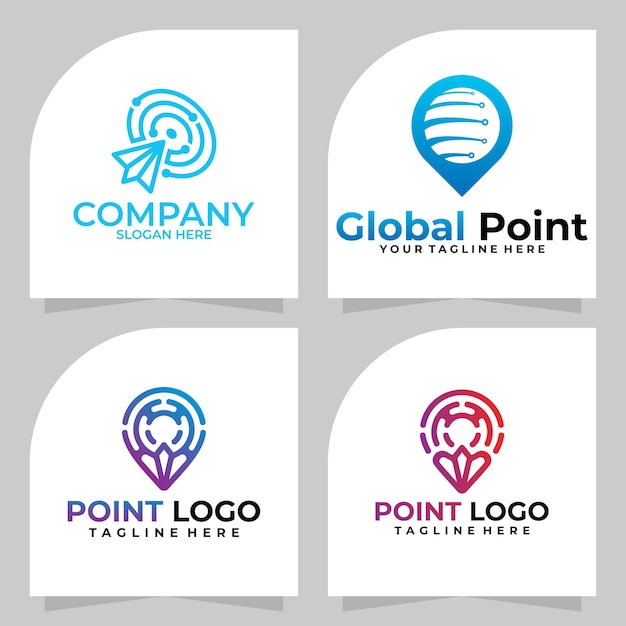 Set punt tech logo vector ontwerpsjabloon