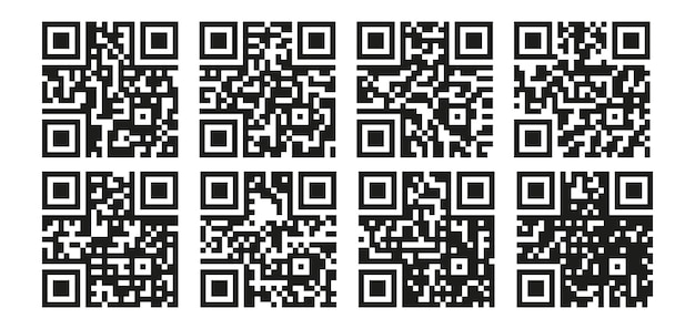 qr 코드 아이콘 세트입니다.