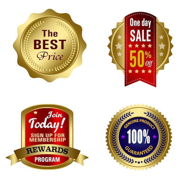 set of quality badges and labels design elements