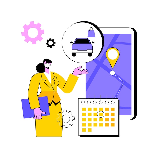 set quick and efficient pickup service abstract concept vector illustration