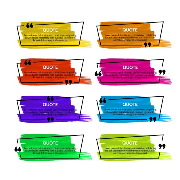 Vector set of quote box frames