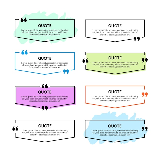 Vector set of quote box frames