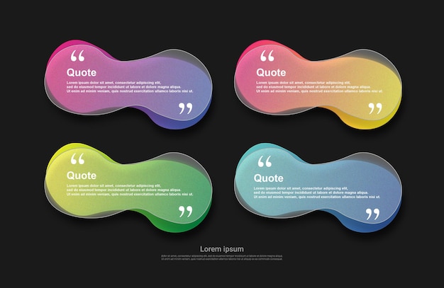 Vector set of quote bubbles colorful template