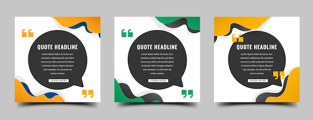 Set of Quotes social media post template design