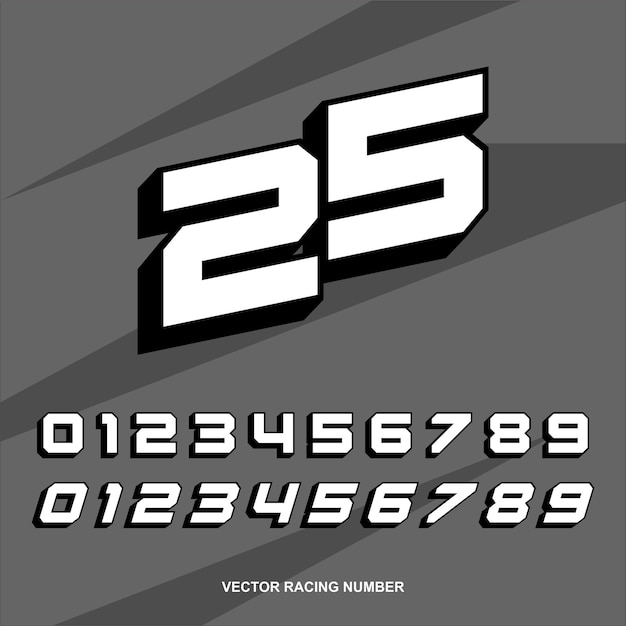 set of racing numbers sport