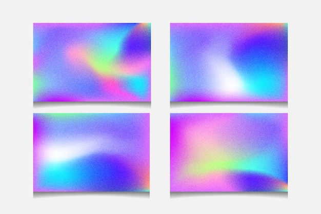 Set of rainbow holographic background