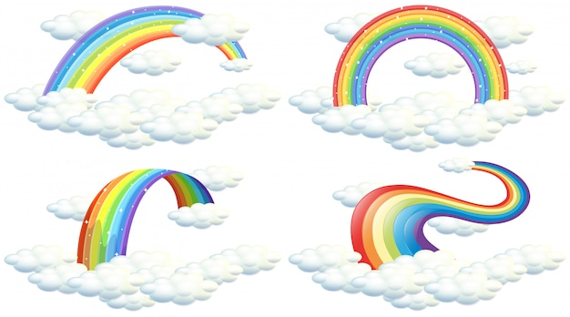 A set of rainbow on white background