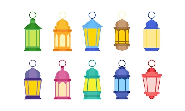 Set of Ramadan Kareem Lantern Vector