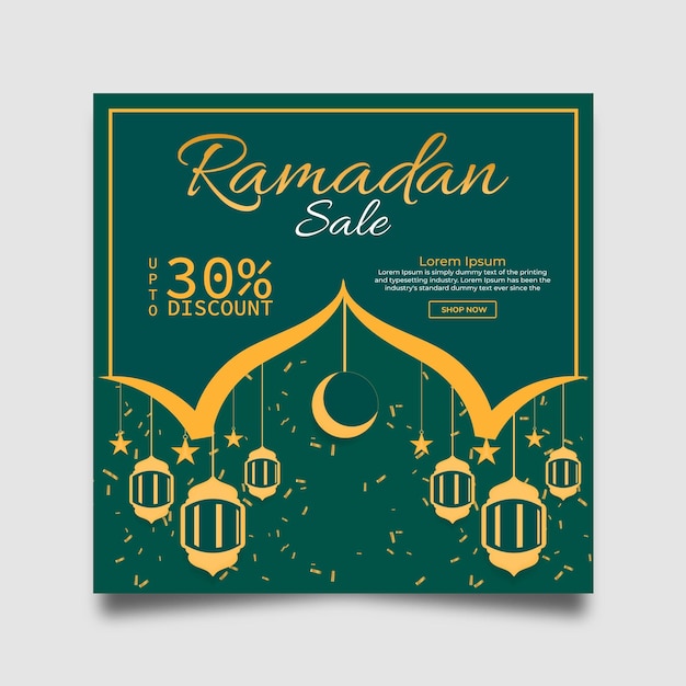 Set of Ramadan sale or Eid sale social media post template design For advertising posts sale posts