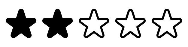 Set rating stars icon badges Feedback Level of satisfaction rating 5 star rating icon
