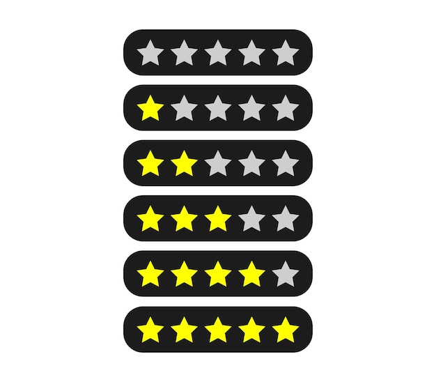 Set of rating stars