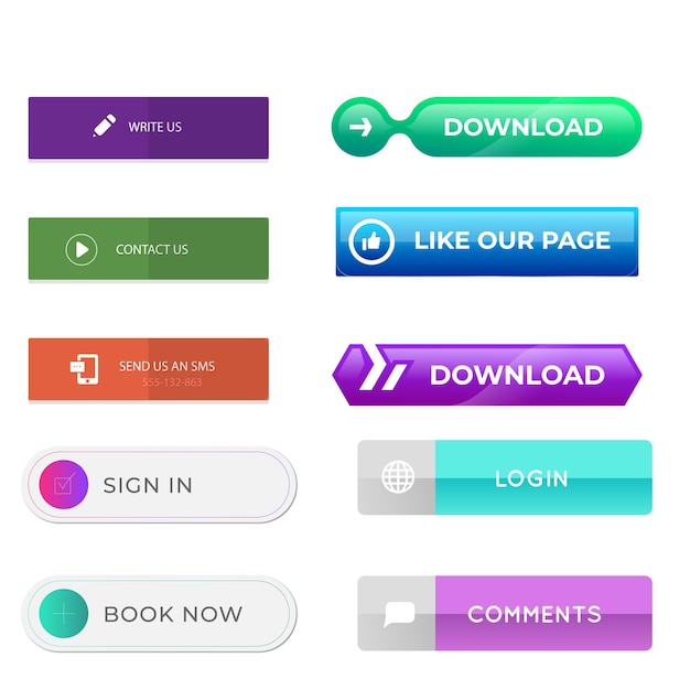 Set of Read More icons button design Colorful read more button pack for website ads UI and proje