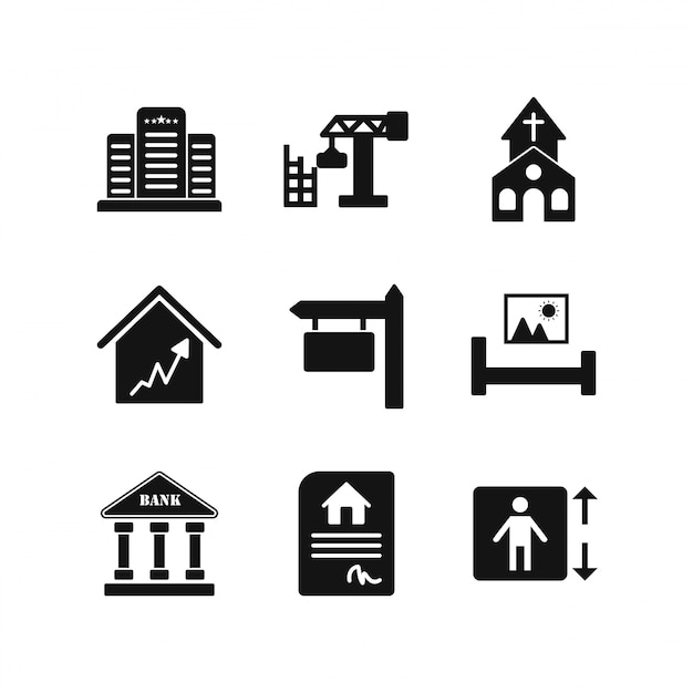 Set Of real estate icons isolated on white