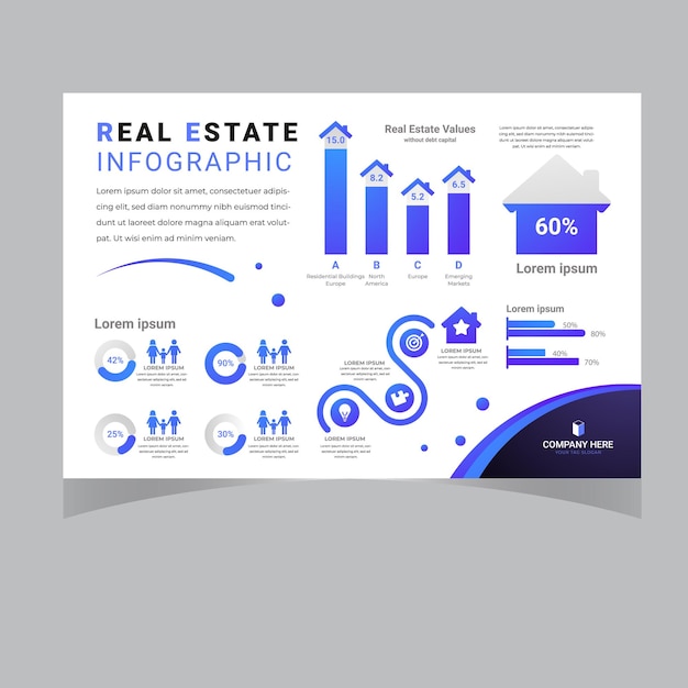 Set Real estate message house House key Location with and Business infographic template Vecto