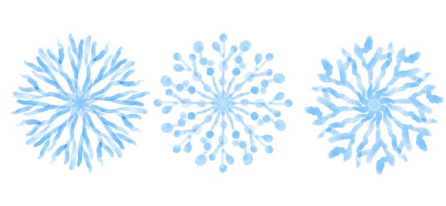 Set di fiocchi di neve delicati realistici. isolato su bianco.