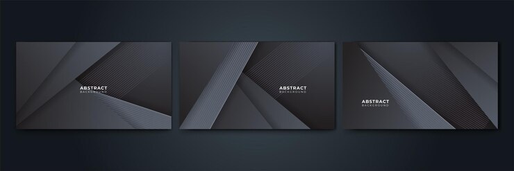Vector 현실적인 추상 금속 어두운 회색 디자인 배경 세트