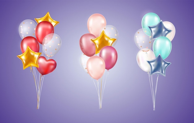 Vector set of realistic balloons