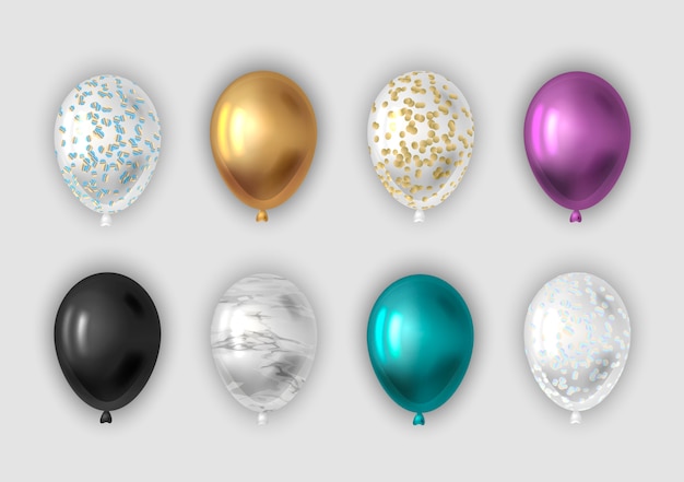 Set of realistic balloons.