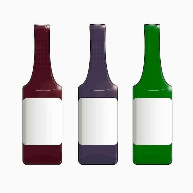 A set of realistic bottle models is ready for your design The template template is ready for your design Isolated on white background Vector illustration EPS 10