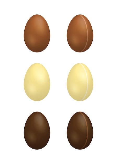 Vector set of realistic chocolate eggs