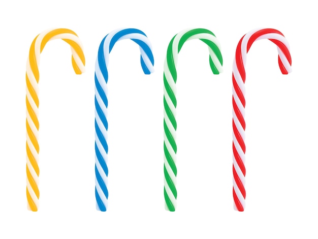 Vector set of realistic christmas candy cane.