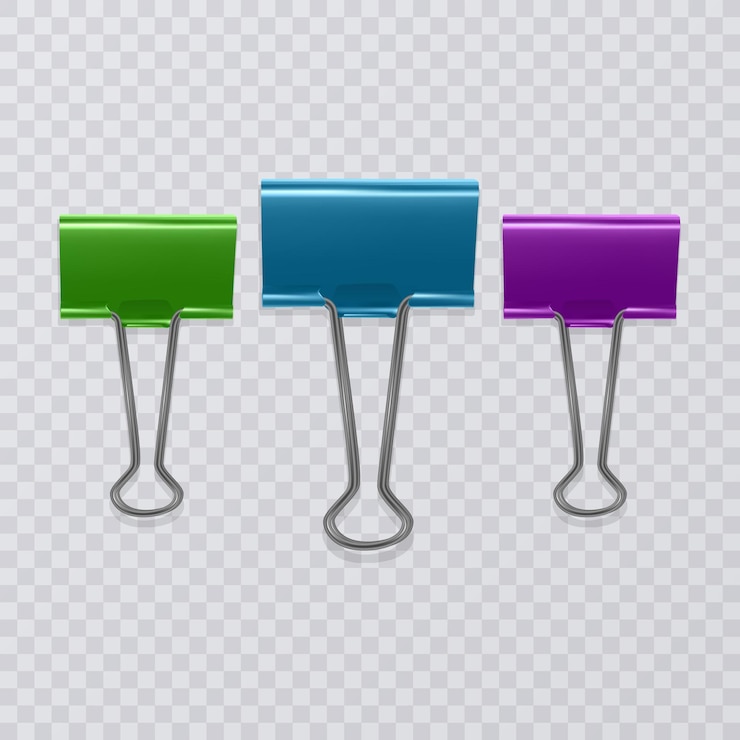 Vector set of realistic document clips isolated