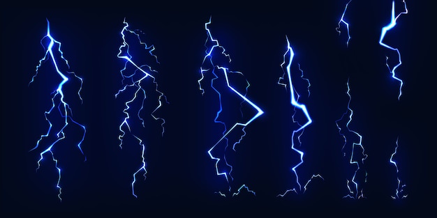 リアルなグラディエントの雷のセット