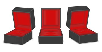 Premium Vector | Set of realistic jewellery box for wedding and