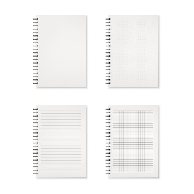 Set of realistic notebooks isolated illustration