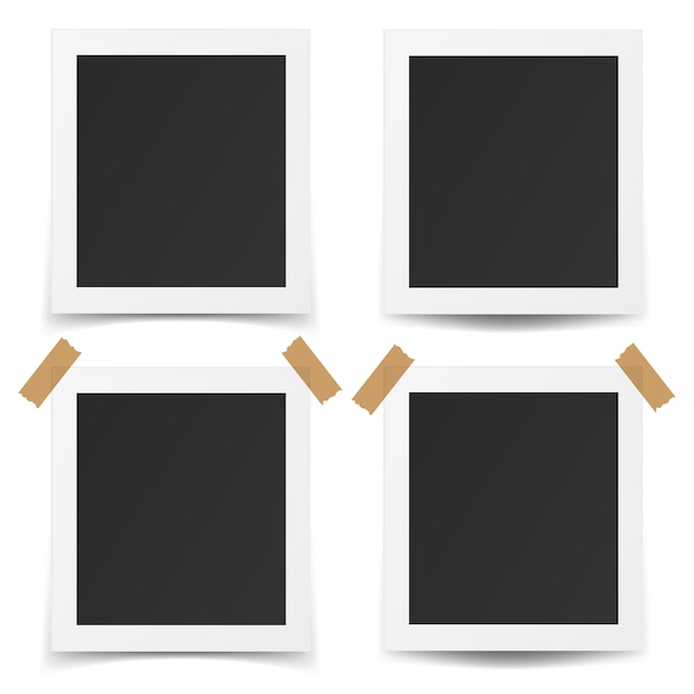 Vector set of realistic old photo frames.