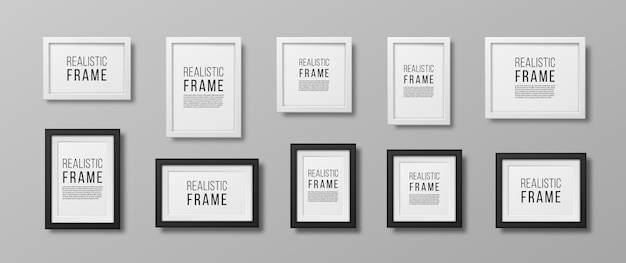 A set of realistic photo frames