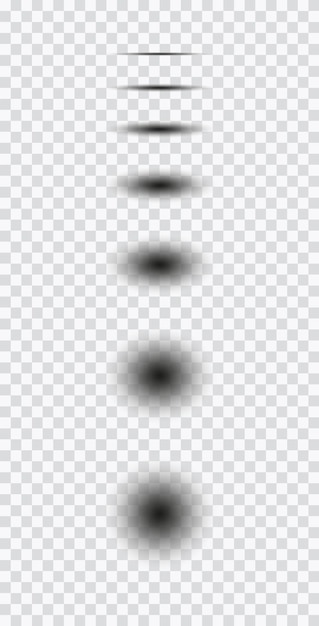 Набор реалистичных круглых теней и теней с эффектом векторных теней, изолированных на прозрачном фоне