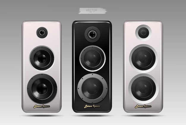 Vector set of realistic speakers.