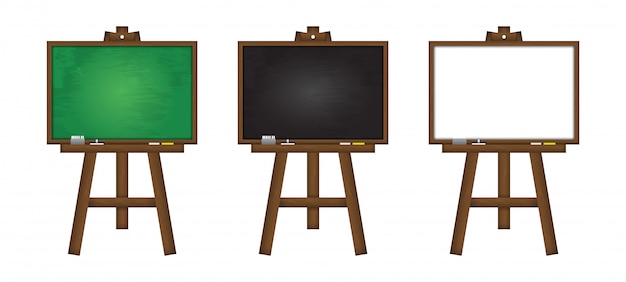 Vector set of realistic vector blackboard